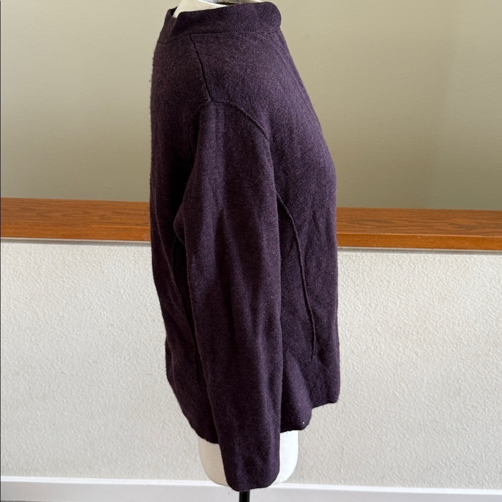 Eileen Fisher merino wool purple  Knit cardigan sweater size small - Picture 7 of 10
